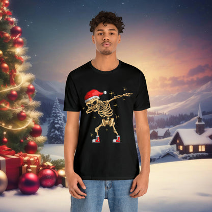 Dabbing Santa Skeleton Unisex Jersey Short Sleeve Tee