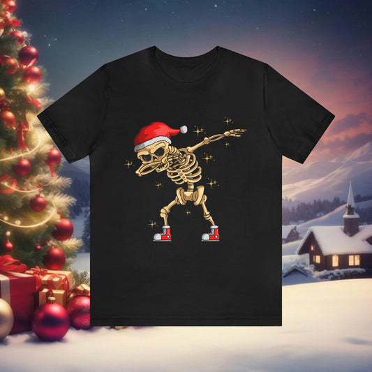 Dabbing Santa Skeleton Unisex Jersey Short Sleeve Tee