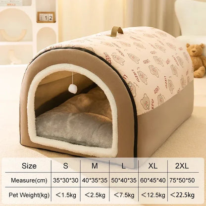 PupCave - Detachable 2 In 1 Winter Warm Dog Cave Bed House