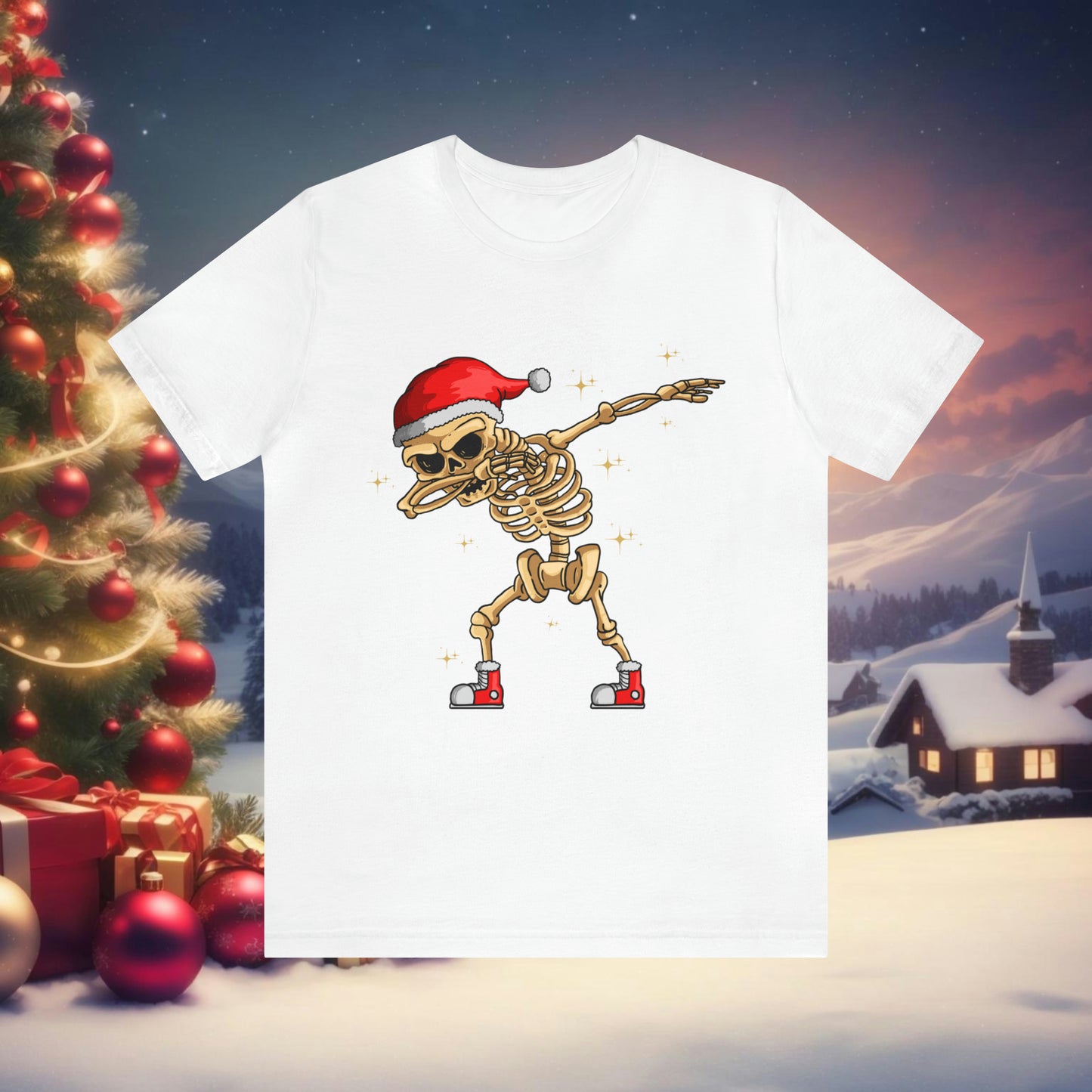 Dabbing Santa Skeleton Unisex Jersey Short Sleeve Tee