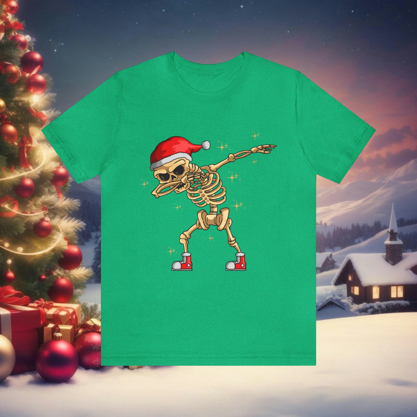 Dabbing Santa Skeleton Unisex Jersey Short Sleeve Tee