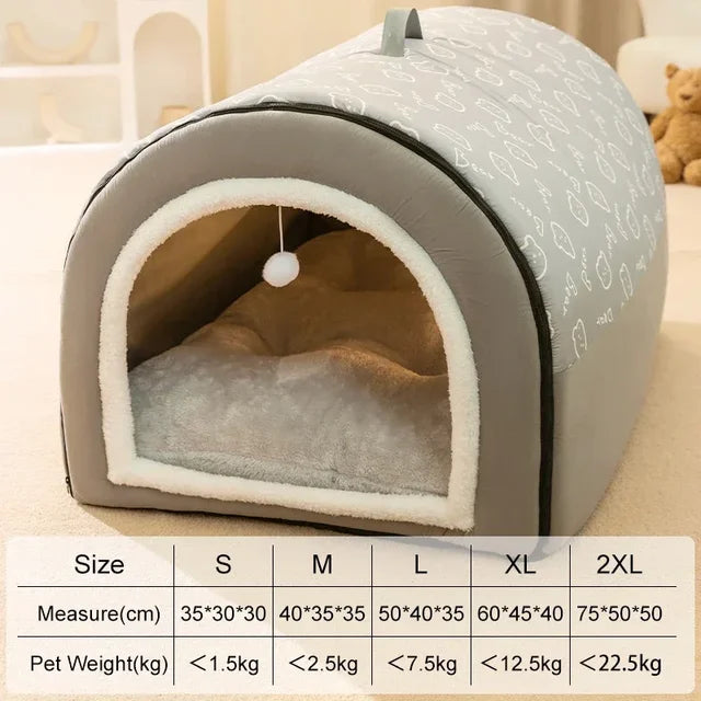 PupCave - Detachable 2 In 1 Winter Warm Dog Cave Bed House