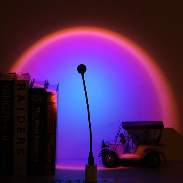 Sunset Lamp USB Rainbow Projector Atmosphere Night Light Home Decoration Photography Lighting Coffee Shop Wall Decor Lights - Onset Gadgets