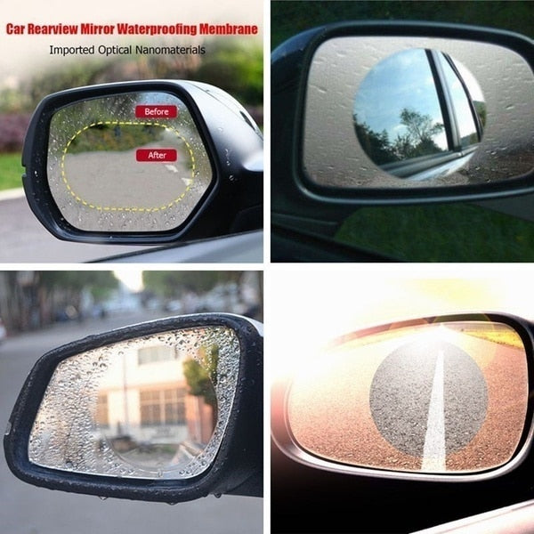 2Pcs/set Rainproof Car Accessories Car Mirror Window Clear Film Membrane Anti Fog Anti-glare Waterproof Sticker Driving Safety - Onset Gadgets