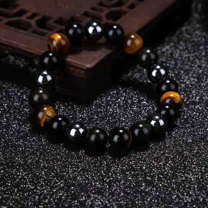 Hematite Black Obsidian Stretch Bracelets - Onset Gadgets