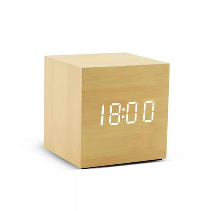 Alarm Clock LED Wooden Watch - Onset Gadgets