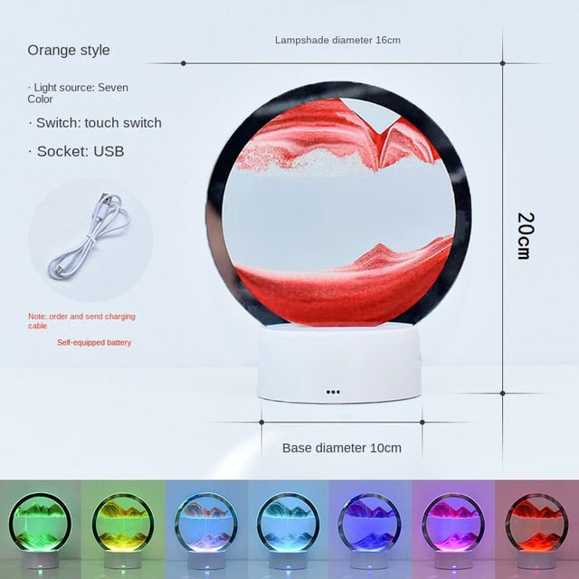 7 Colors USB Sandscape Table Lamp - Onset Gadgets