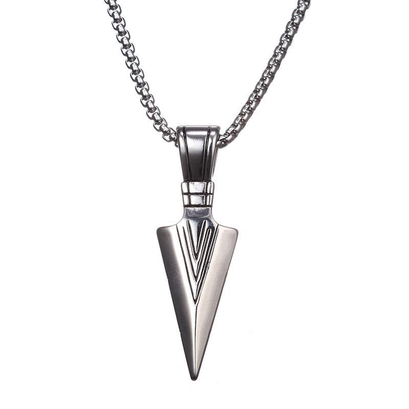 Men's Fashion Jewelry Black Gold Silver color Arrow Head Pendant Long Chain Necklaces mens necklaces Collier Femme ArrowHead - Onset Gadgets