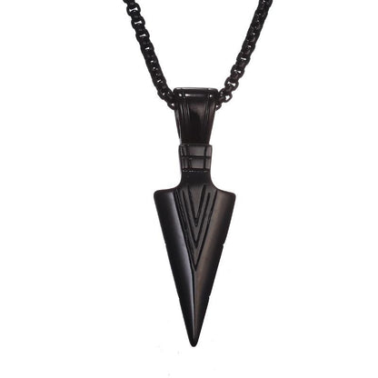 Men's Fashion Jewelry Black Gold Silver color Arrow Head Pendant Long Chain Necklaces mens necklaces Collier Femme ArrowHead - Onset Gadgets