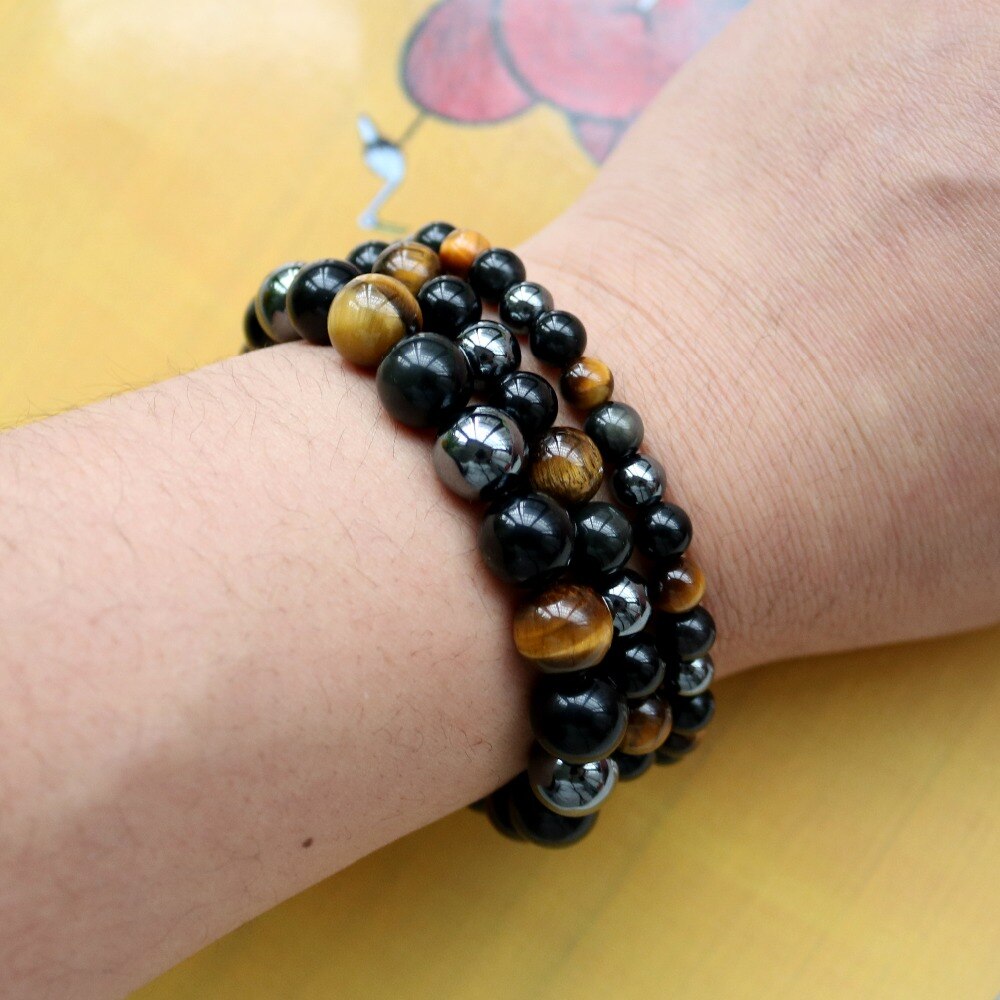 Hematite Black Obsidian Stretch Bracelets - Onset Gadgets