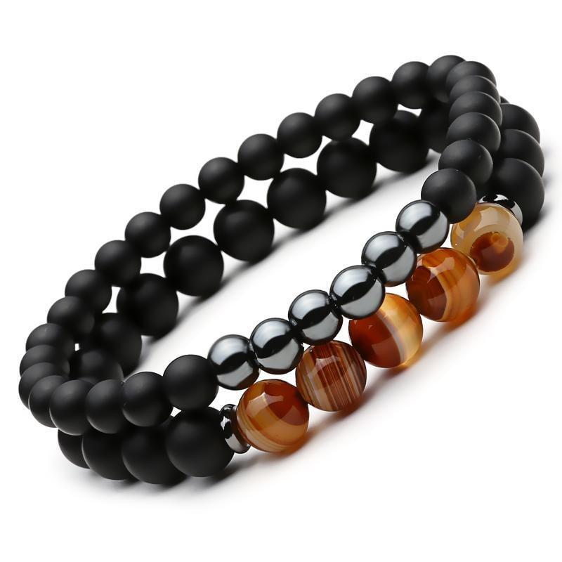 The Protector Hematite Agate Balancing Bracelet Set - Onset Gadgets