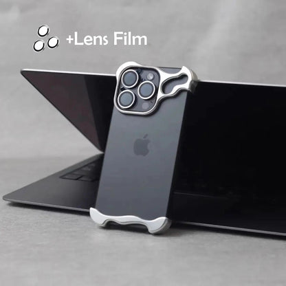 Luxury Irregular Aluminum Alloy Bumper Phone Case with Lens Film Protection