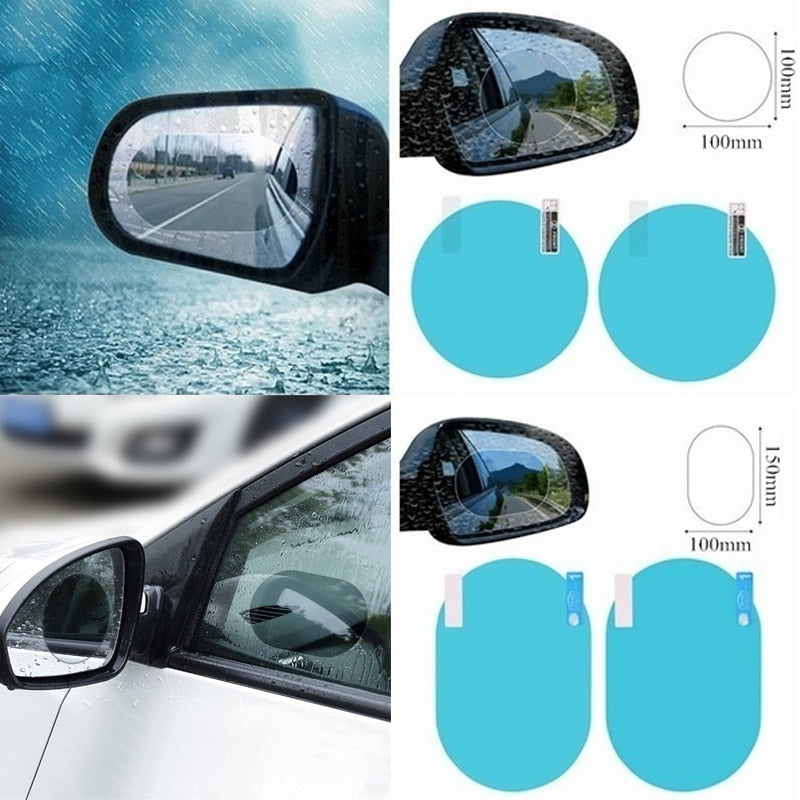 2Pcs/set Rainproof Car Accessories Car Mirror Window Clear Film Membrane Anti Fog Anti-glare Waterproof Sticker Driving Safety - Onset Gadgets