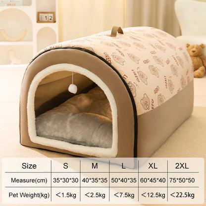 PupCave - Detachable 2 In 1 Winter Warm Dog Cave Bed House