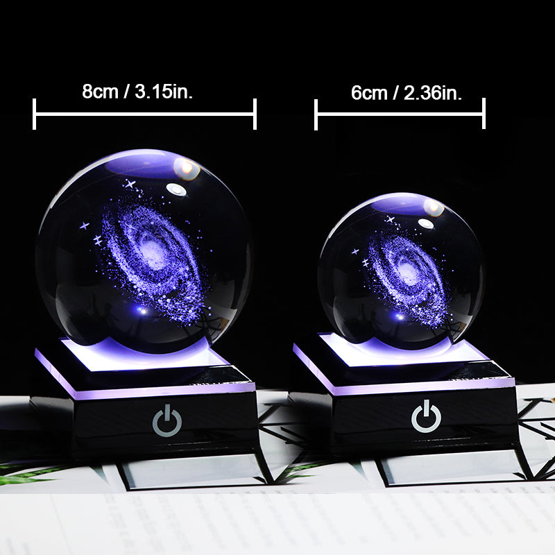 6/8cm Galaxy Miniature 3D Crystal Ball - Onset Gadgets