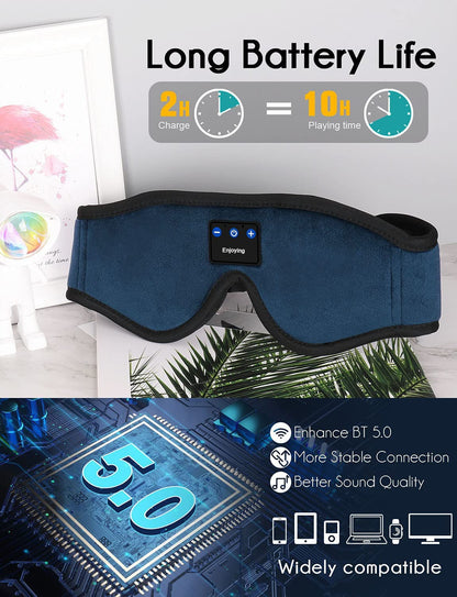 Sleep Headphones 3D Bluetooth 5.0 Headband Wireless Sleep Artifact Breathable Music Eye Mask Earbuds for Side Sleeper Air Travel - Onset Gadgets