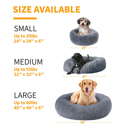 Round Long Plush Dog Beds for Large Dogs Winter Pet Products Cushion Super Soft Fluffy Comfortable Cat Mat Supplies Accessories - Onset Gadgets