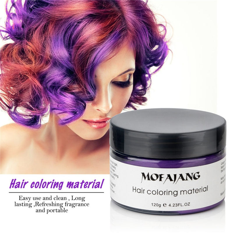 Mofajang Color Hair Wax Styling Pomade Silver Grandma Grey Disposable Natural Hair Strong Gel Cream Hair Dye for Women Men 120g - Onset Gadgets