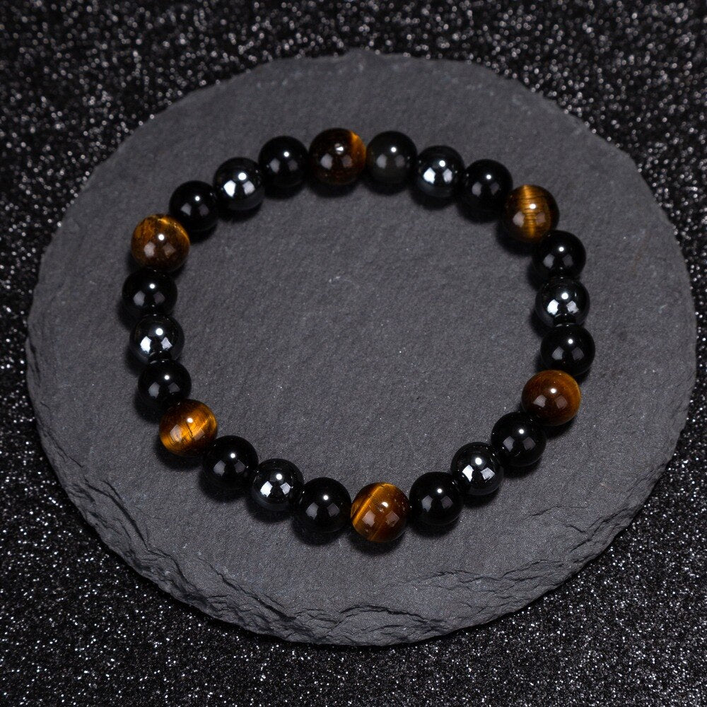 Hematite Black Obsidian Stretch Bracelets - Onset Gadgets