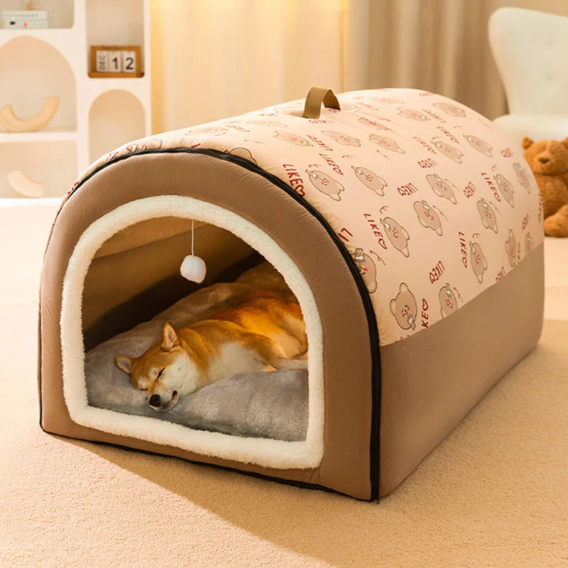 PupCave - Detachable 2 In 1 Winter Warm Dog Cave Bed House