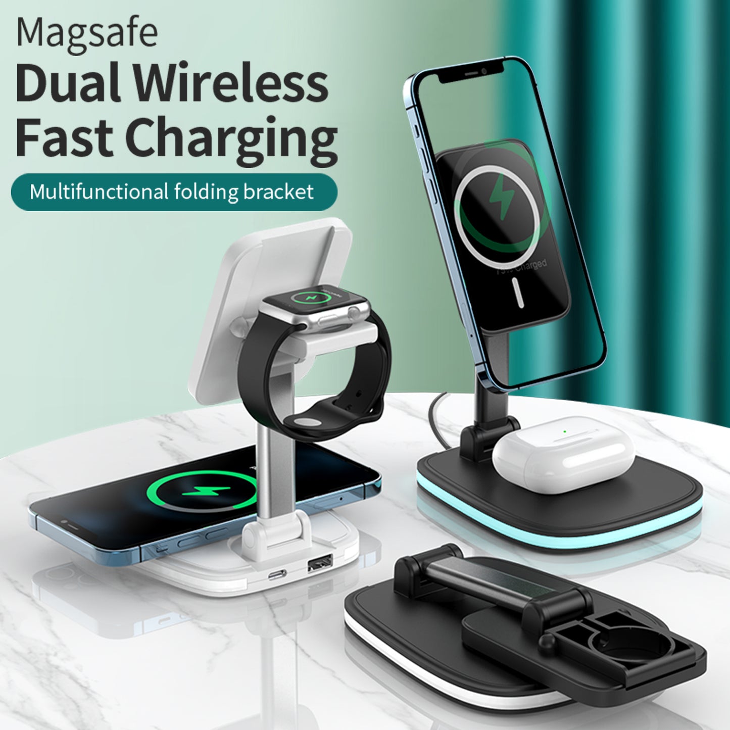 3in1  15W Folding Wireless Magnetic Charger - Onset Gadgets