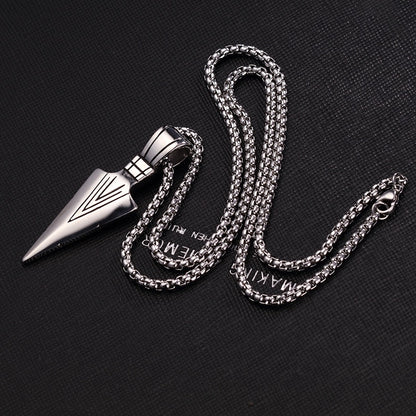 Men's Fashion Jewelry Black Gold Silver color Arrow Head Pendant Long Chain Necklaces mens necklaces Collier Femme ArrowHead - Onset Gadgets