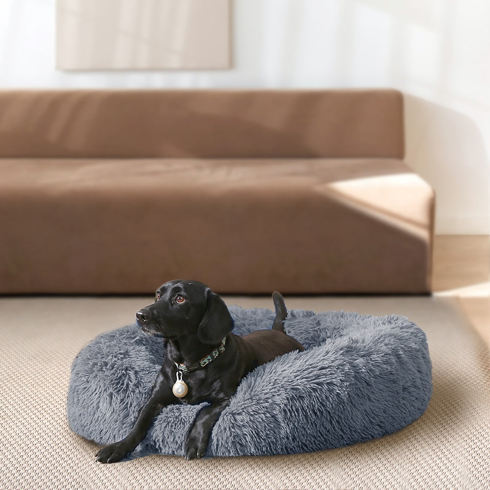 Round Long Plush Dog Beds for Large Dogs Winter Pet Products Cushion Super Soft Fluffy Comfortable Cat Mat Supplies Accessories - Onset Gadgets