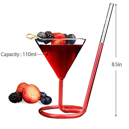 110ml Creative Screw Spiral Straw Molecular Cocktail Glass - Onset Gadgets