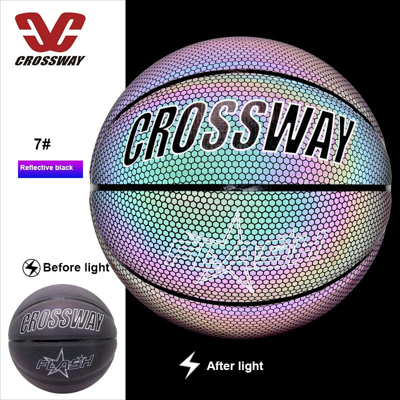 Holographic Reflective Basketball Ball Wear-Resistant Luminous Night - Onset Gadgets