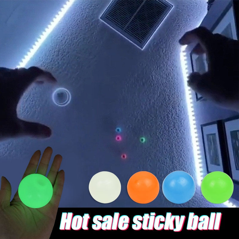 Glowing Wall Ball Fidget Toy - Onset Gadgets