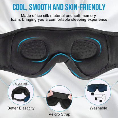 Sleep Headphones 3D Bluetooth 5.0 Headband Wireless Sleep Artifact Breathable Music Eye Mask Earbuds for Side Sleeper Air Travel - Onset Gadgets