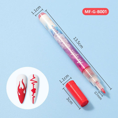 Nail Art Drawing Pen Graffiti Nail Acrylic Pen Waterproof Painting Liner DIY 3D Abstract Lines Nail Art Accessories Tools - Onset Gadgets