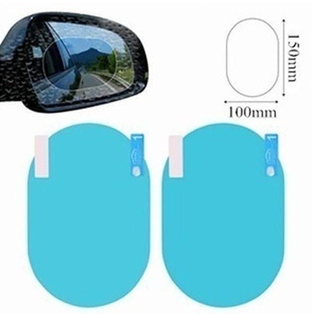 2Pcs/set Rainproof Car Accessories Car Mirror Window Clear Film Membrane Anti Fog Anti-glare Waterproof Sticker Driving Safety - Onset Gadgets