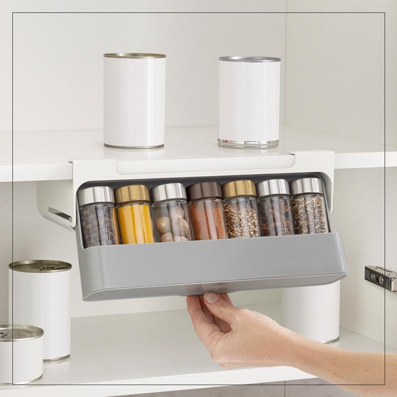 Kitchen Self-Adhesive Wall-Mounted Spice Organizer - Onset Gadgets