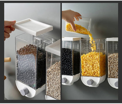 Wall-Mounted Kitchen Multi-Grain Sealed Jars - Onset Gadgets