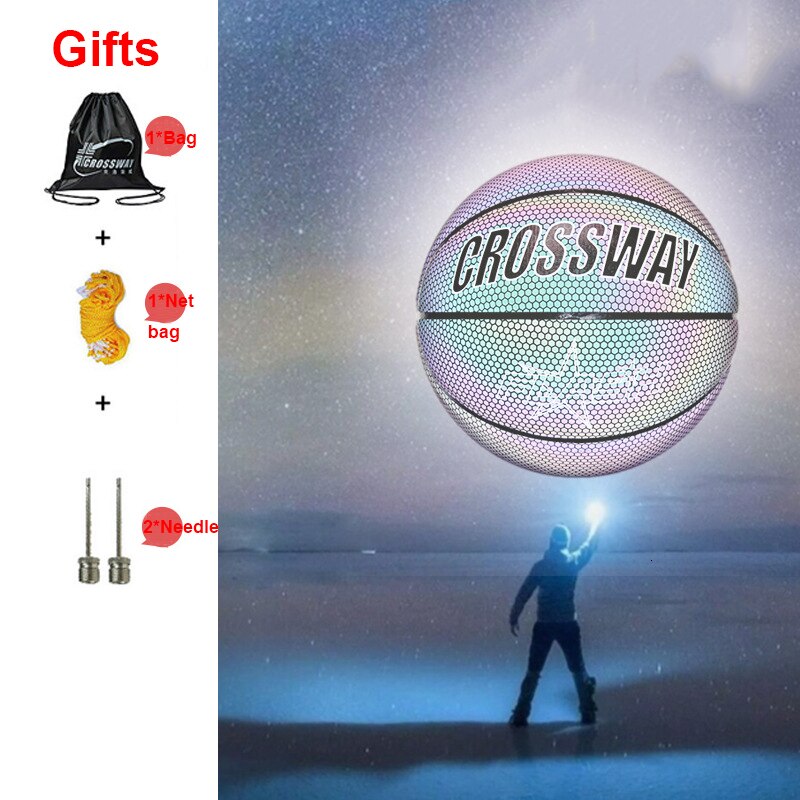 Holographic Reflective Basketball Ball Wear-Resistant Luminous Night - Onset Gadgets