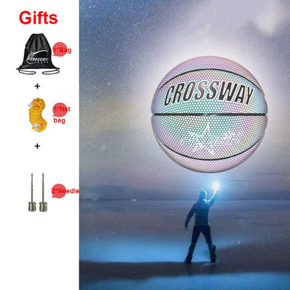 Holographic Reflective Basketball Ball Wear-Resistant Luminous Night - Onset Gadgets