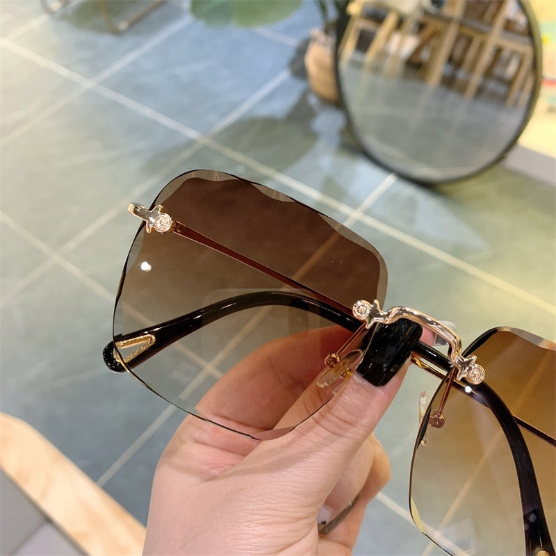 Vintage Clip Frameless UV Sunglasses - Onset Gadgets